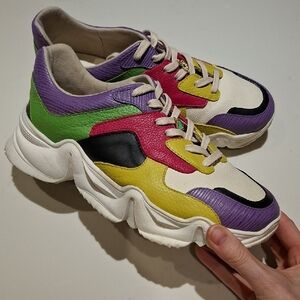 Nora Lozza for Daniela Salcedo Vibrant Leather Sneakers with Charms (US 8)